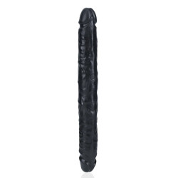 Real Rock Double Gode Straight Slim 30.5 x 3.5cm Noir